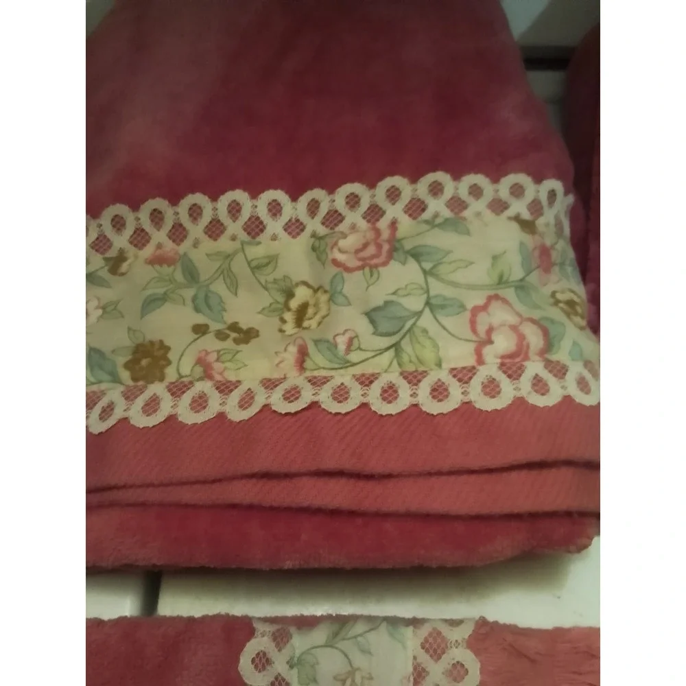 Vintage Martex Invitation Pink Bath Towel Set Two Bath Towels And Two Hand...